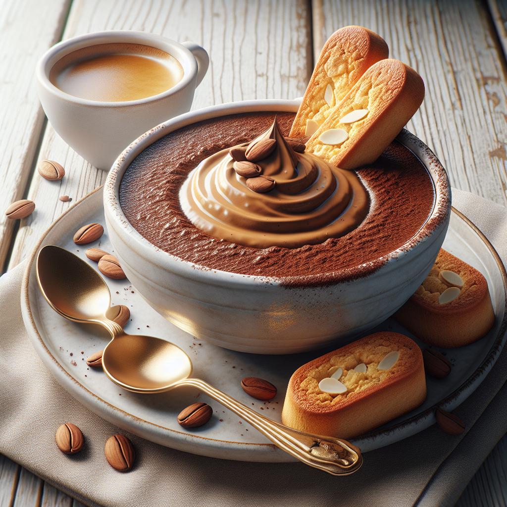 Cremoso de café con galleta de almendras
