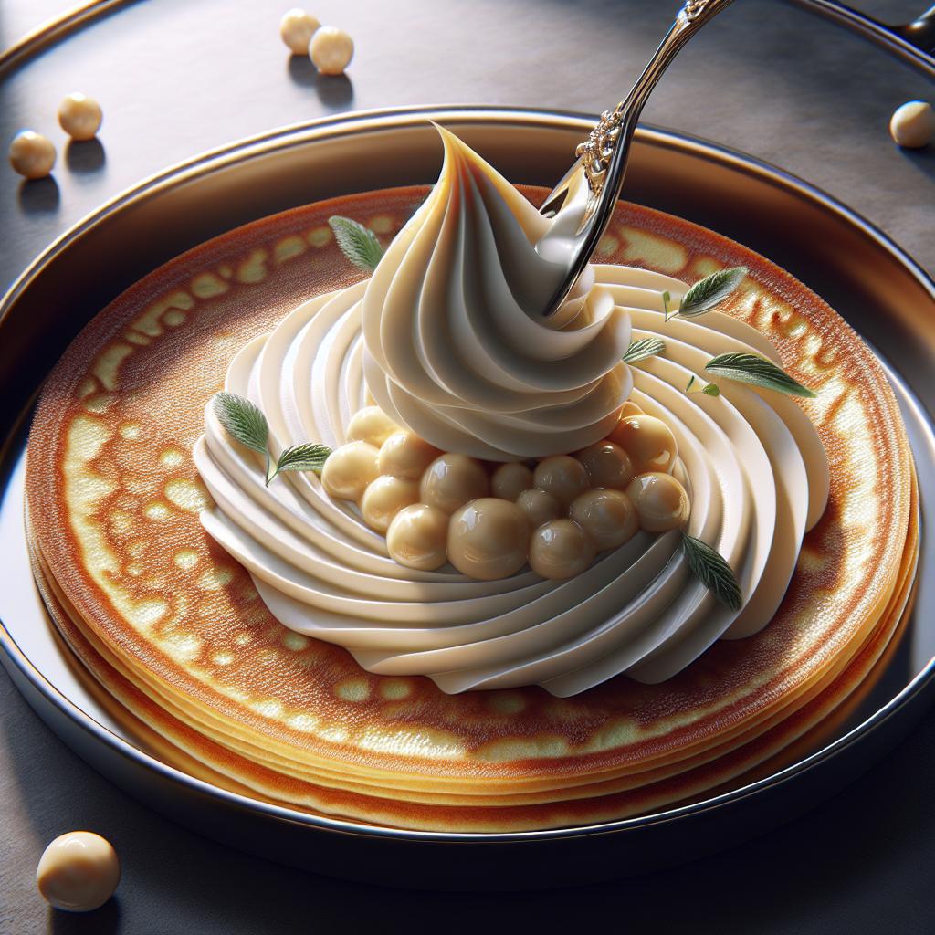 Crepes de garbanzo con mousse de bacalao