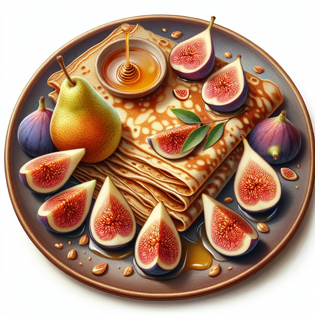 Crepes integrales con higos y peras