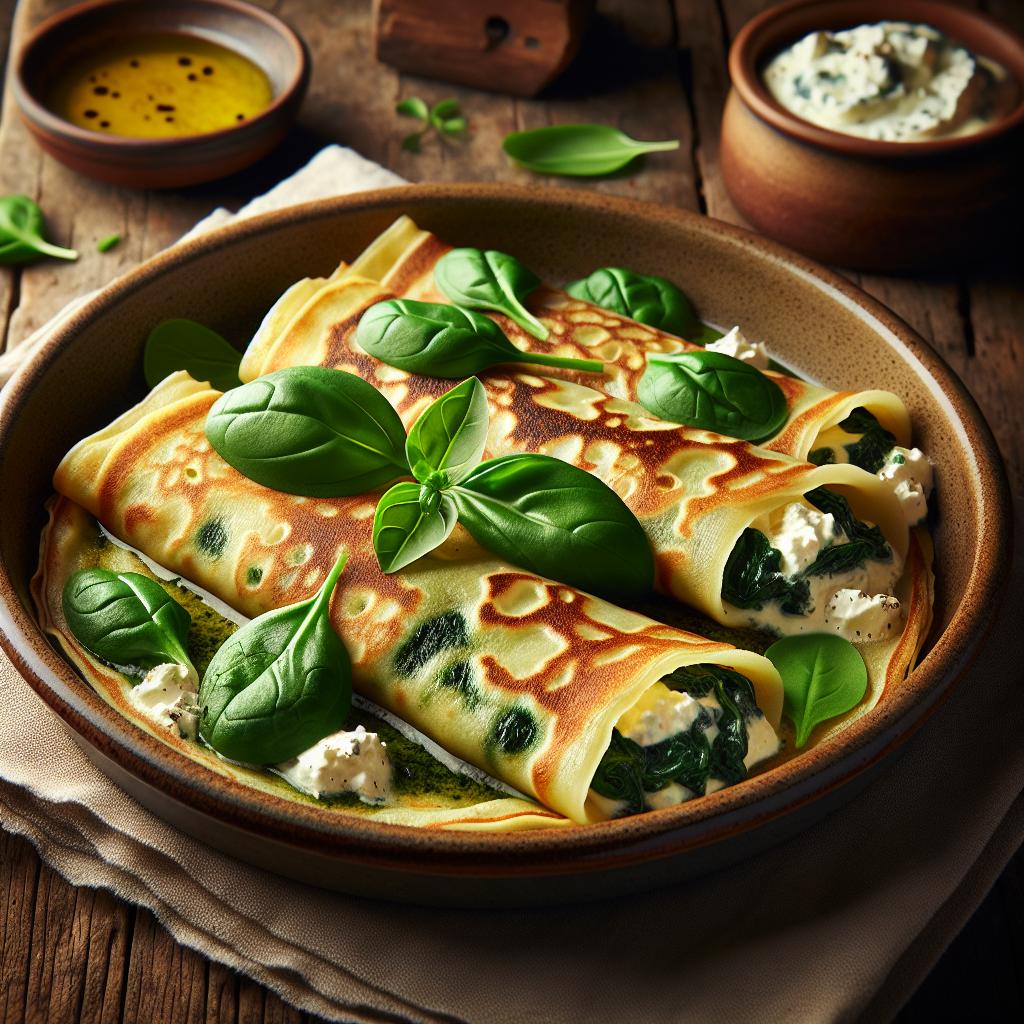 Crepes de ricotta y espinacas