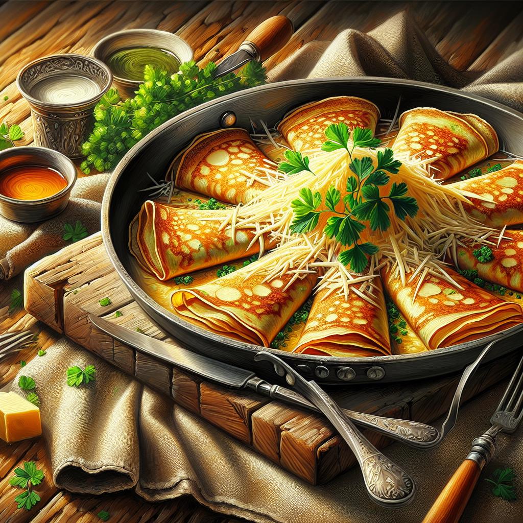 Crêpes saladas al queso