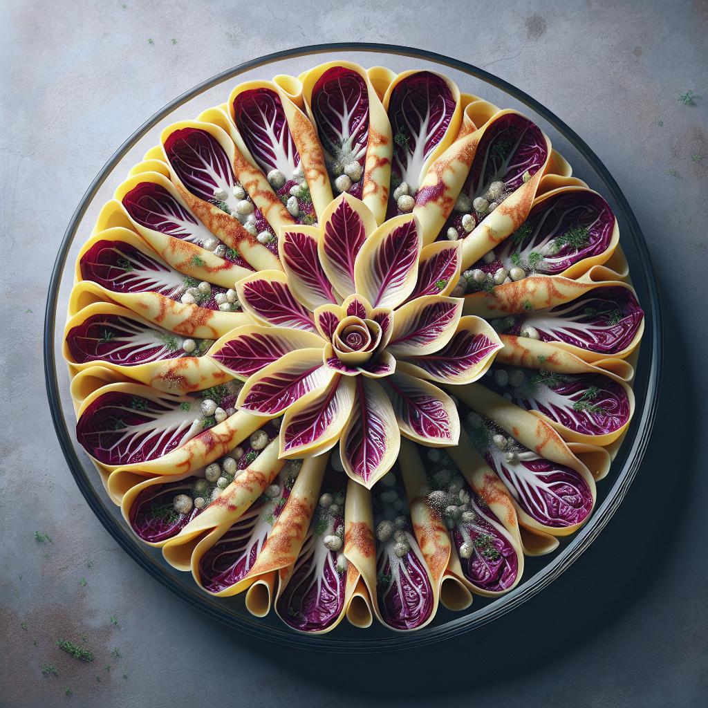 Crespelle de gorgonzola y radicchio