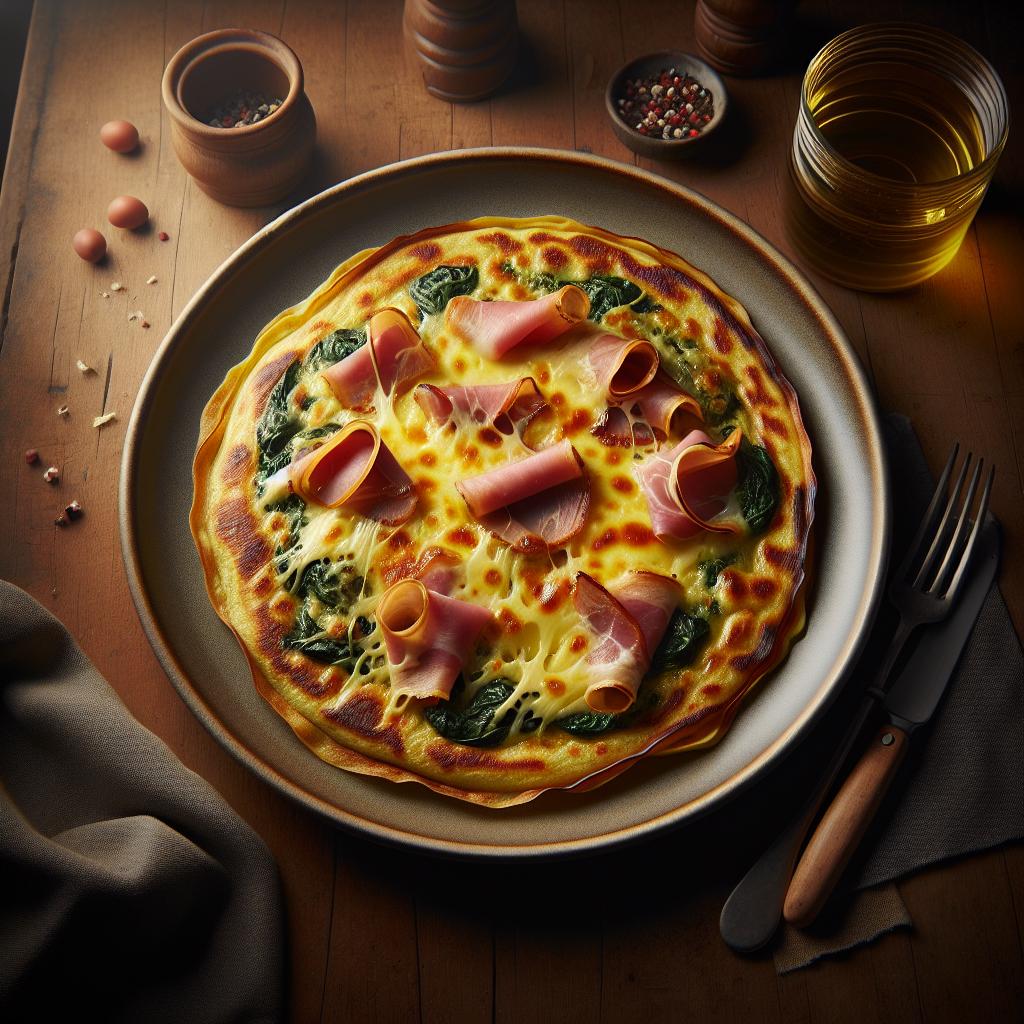 Crespelle integrales con jamón cocido, gruyère y espinacas