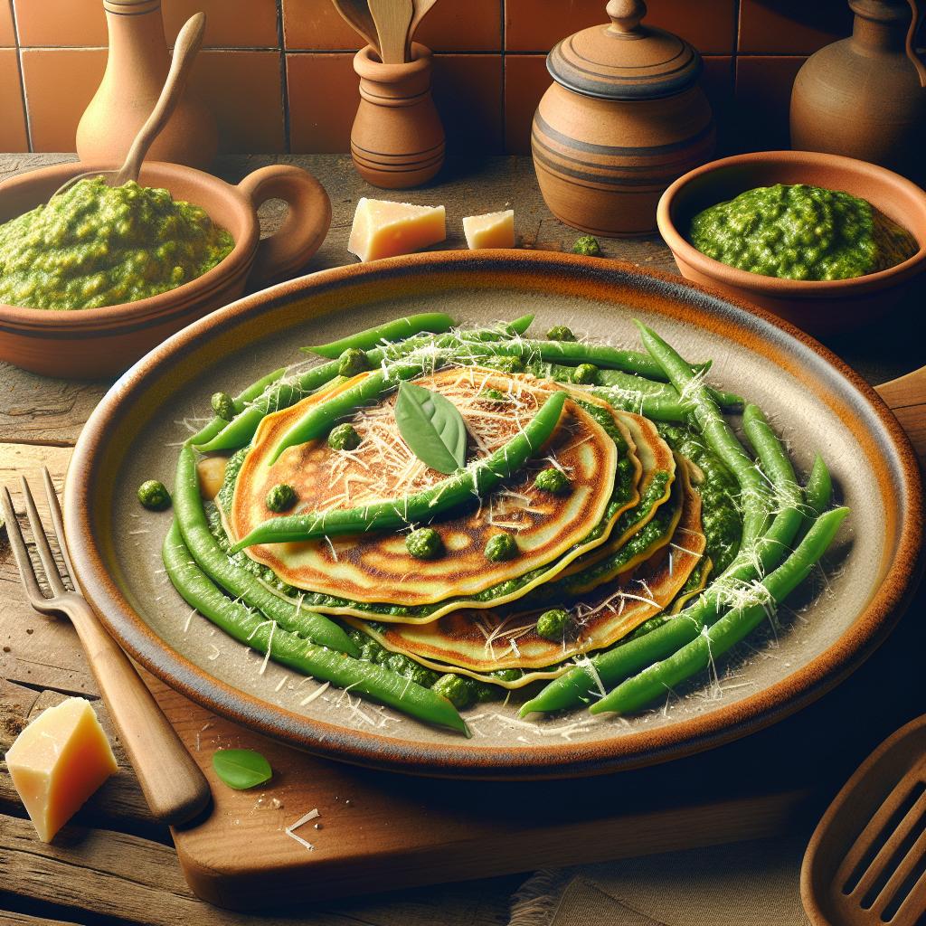 Crespelle al pesto y judías verdes