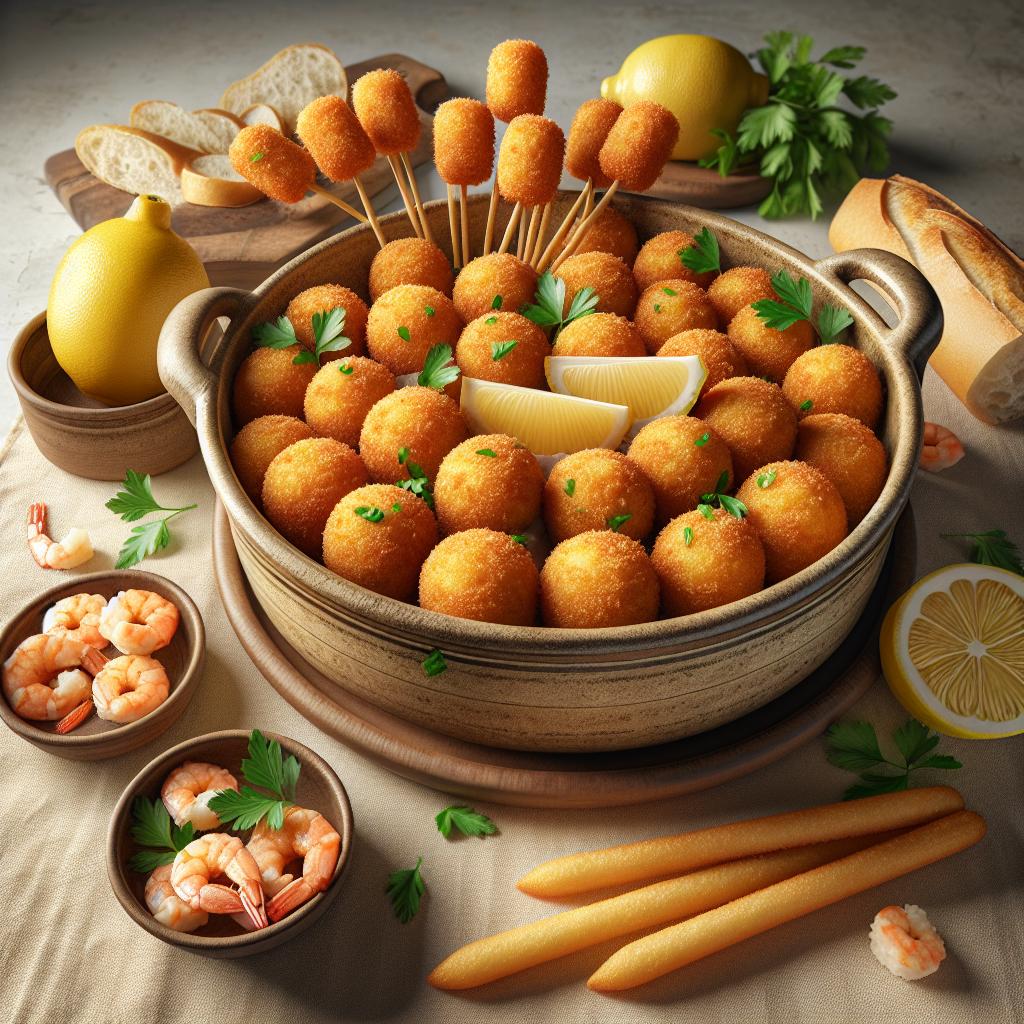 Croquetas de garbanzos y gambas