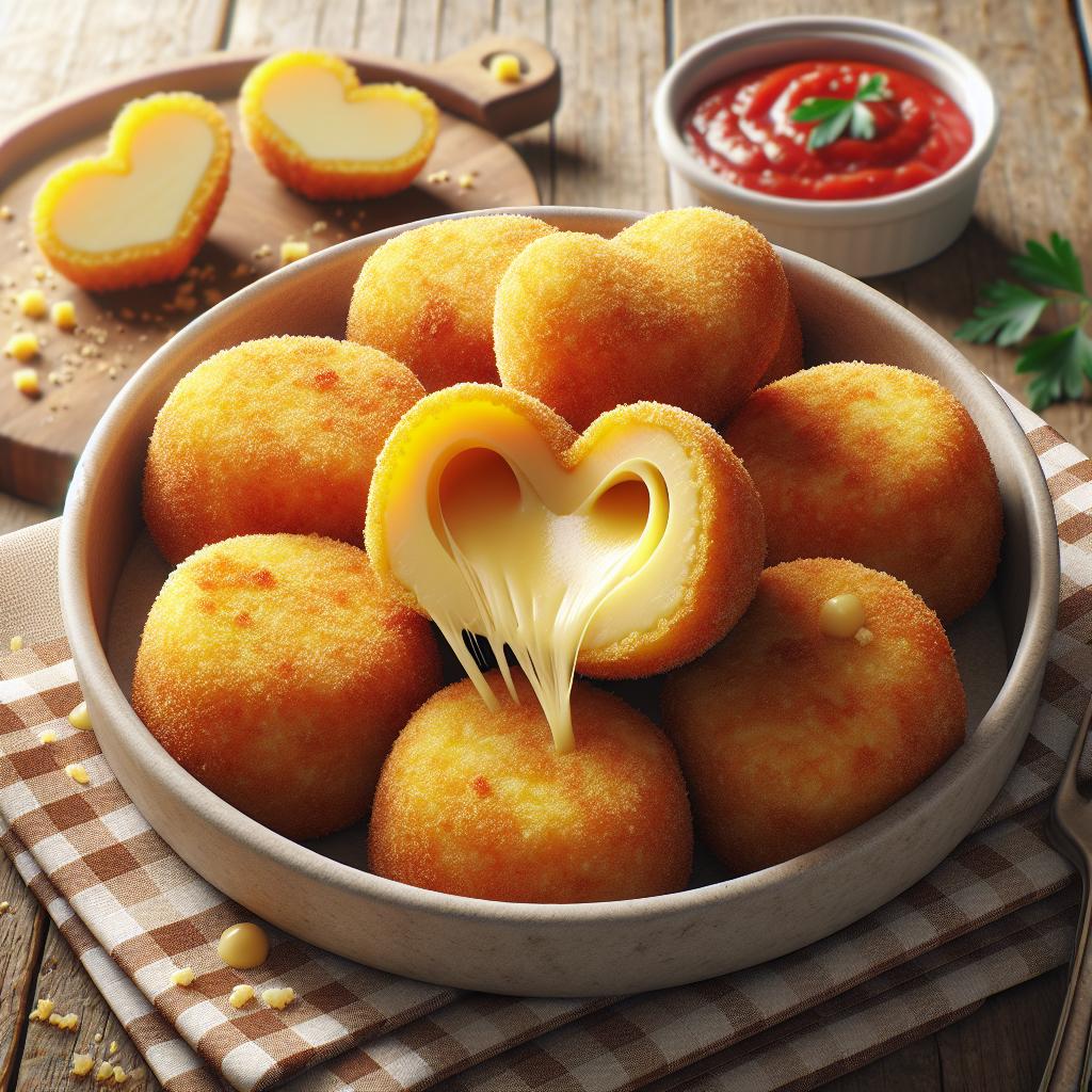 Croquetas de patata con corazón filante