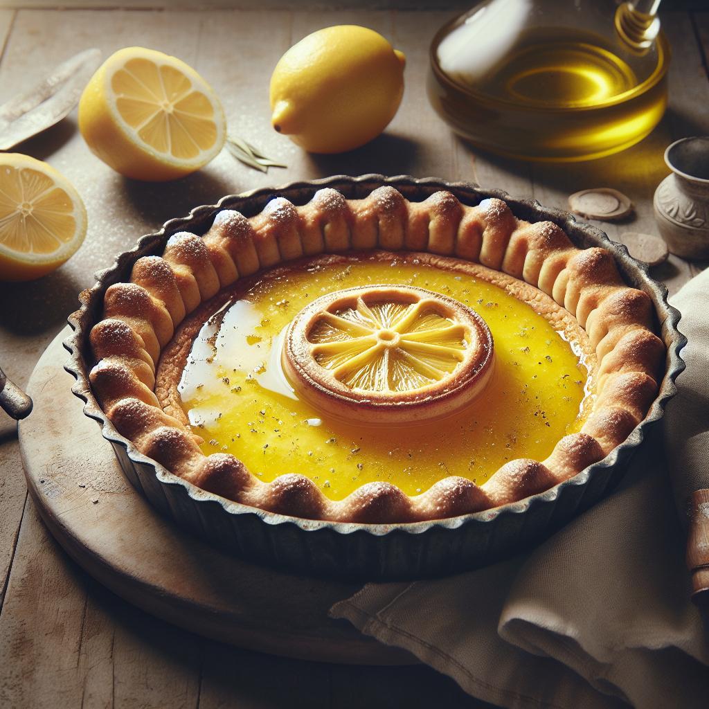 Tarta de limón con masa frola al aceite