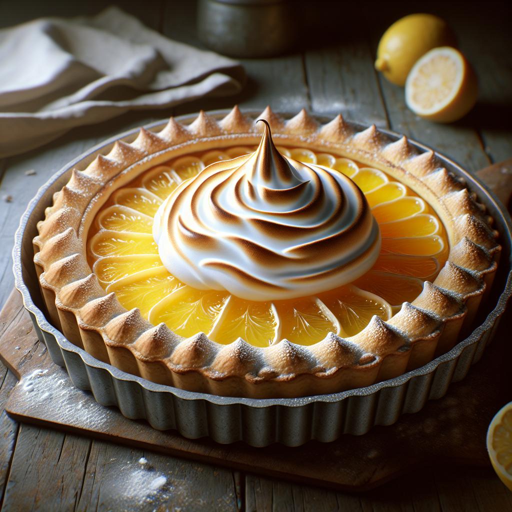 Tarta de limón con merengue