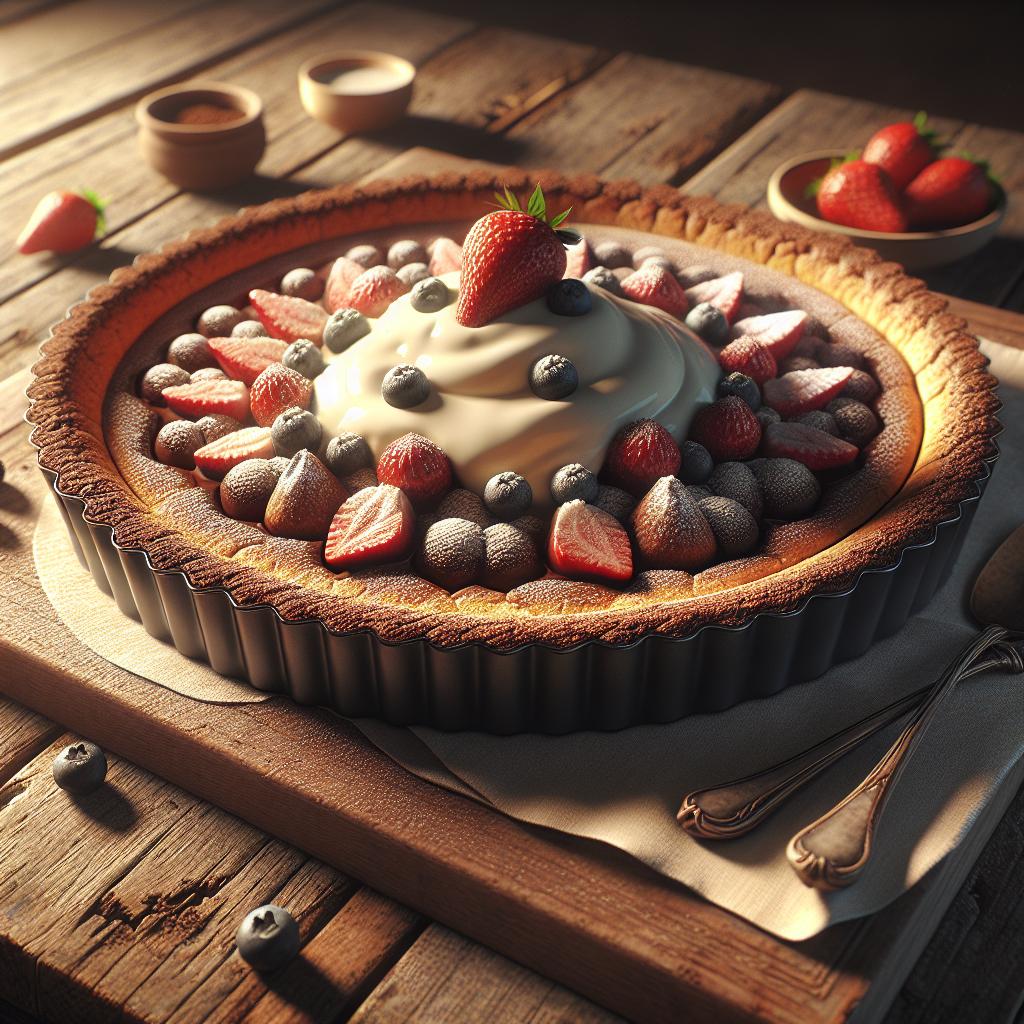 Tarta de yogur con masa quebrada de chocolate