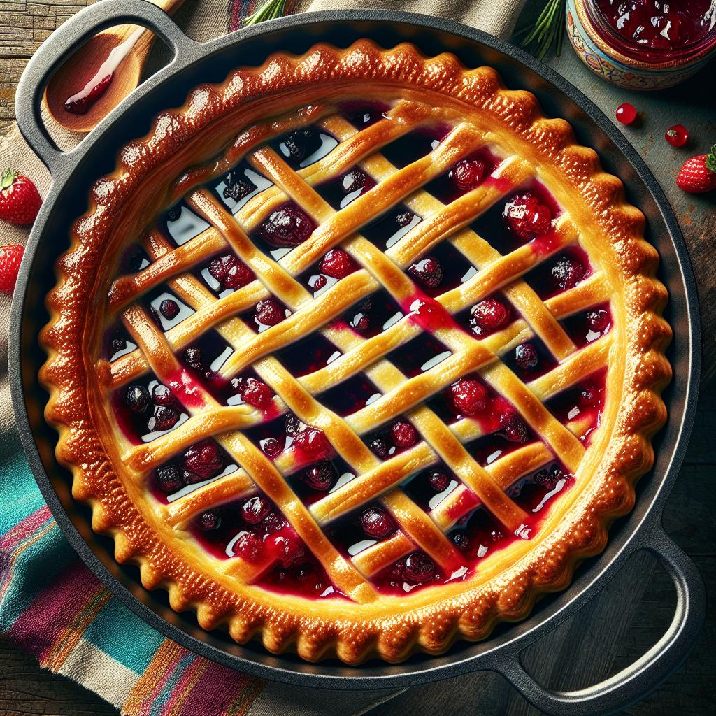 Crostata de galleta con mermelada