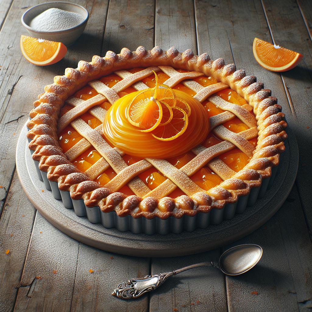 Tarta con crema de naranja