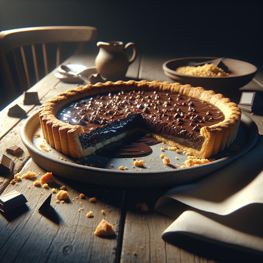 Crostata de espelta, agua y chocolate