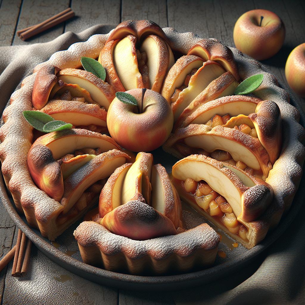 Tarta de manzanas rellenas