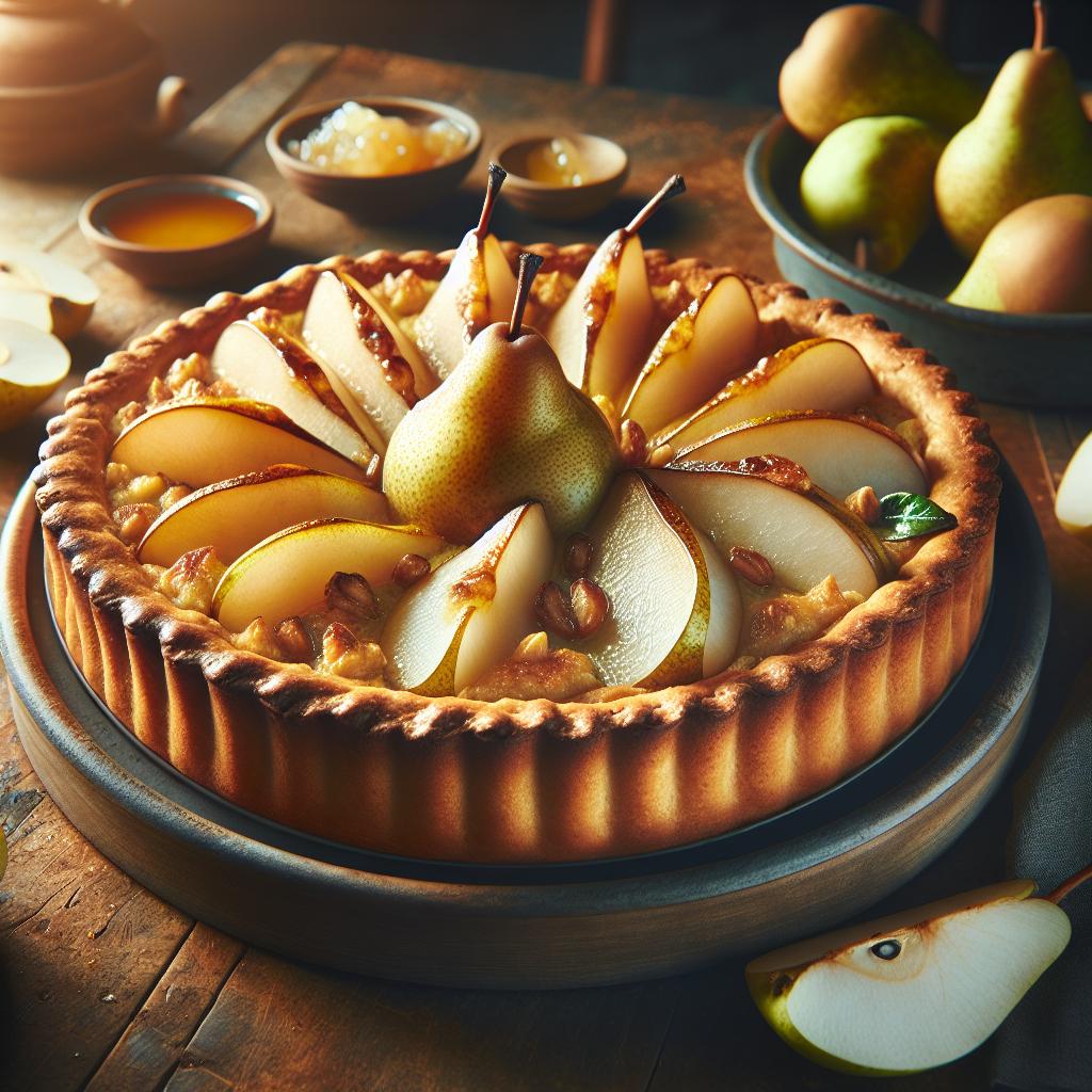 Tarta frangipane con peras