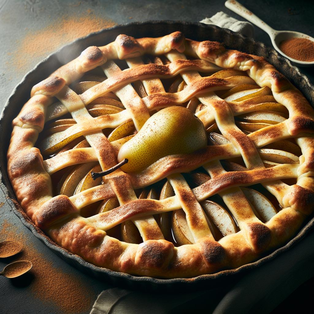 Tarta de peras y canela