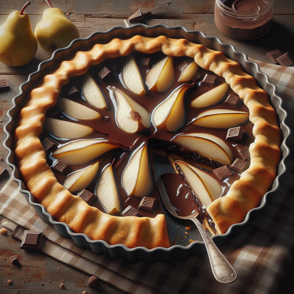 Crostata de peras y chocolate