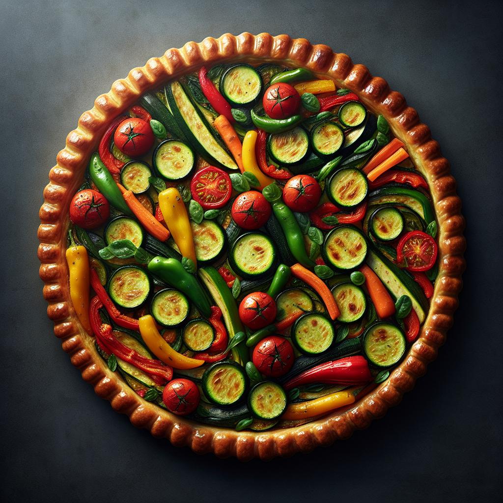 Tarta salada con verduras