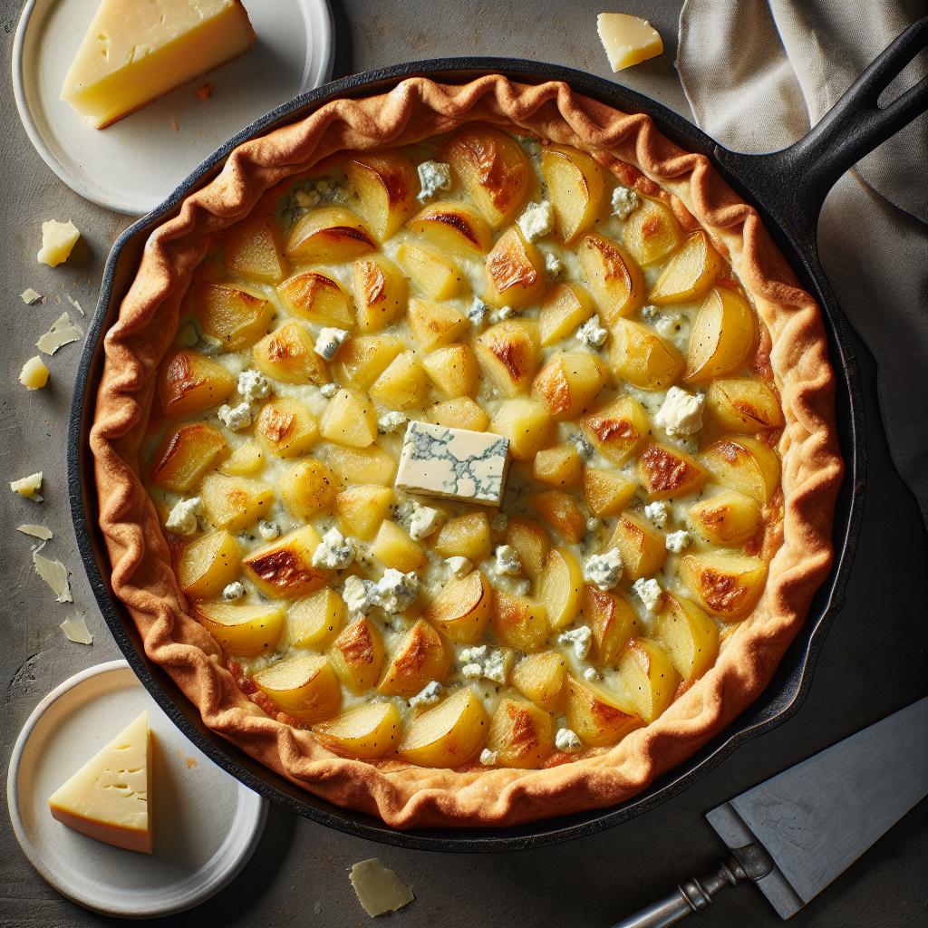Tarta salada de patatas y gorgonzola