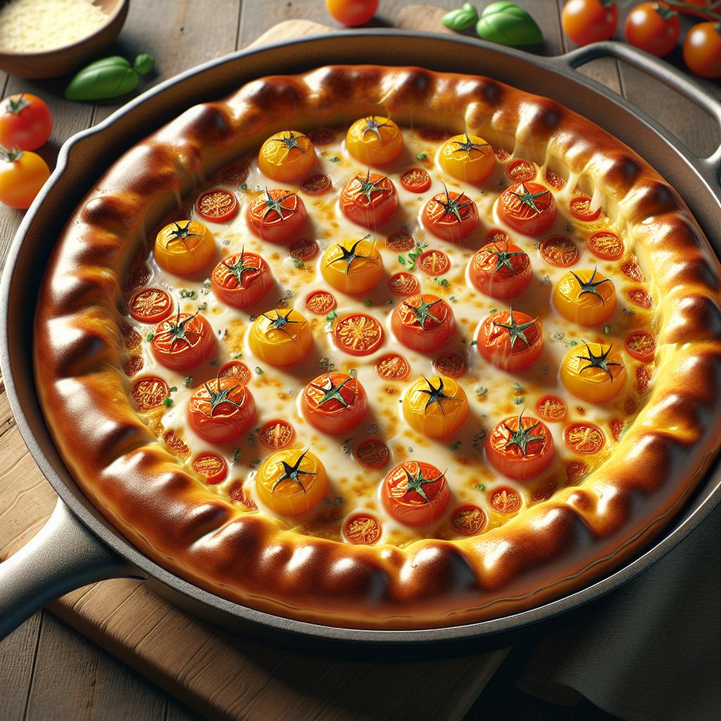 Tarta salada de tomates cherry y queso