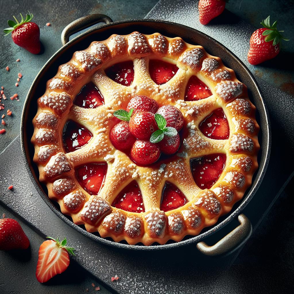 Tarta especiada con mermelada de fresas