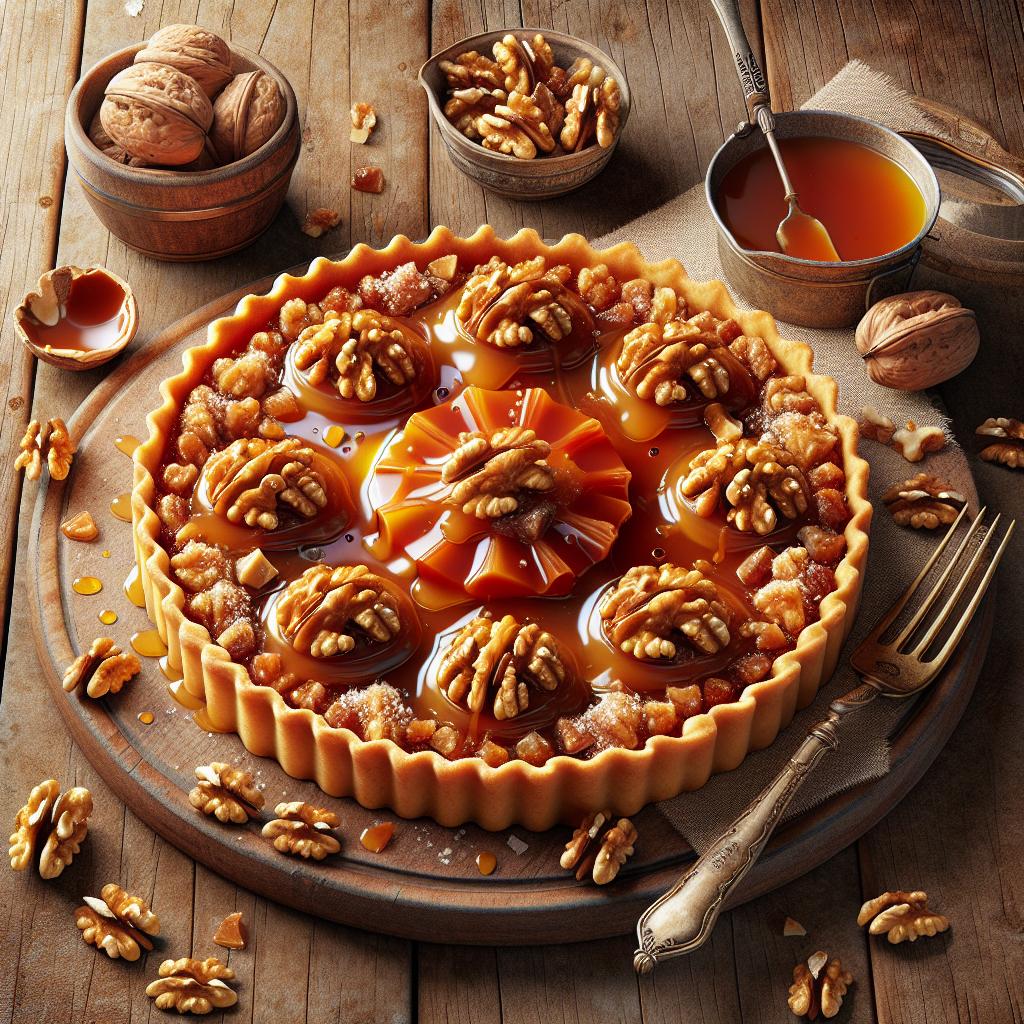 Tartaletas de caramelo salado y nueces pralinadas