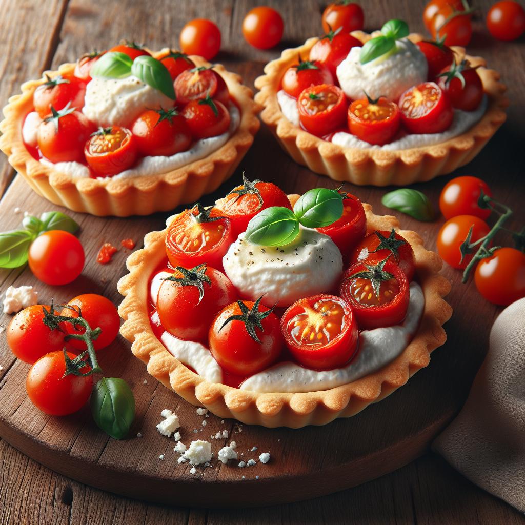 Tartaletas de tomatitos cherry y ricotta