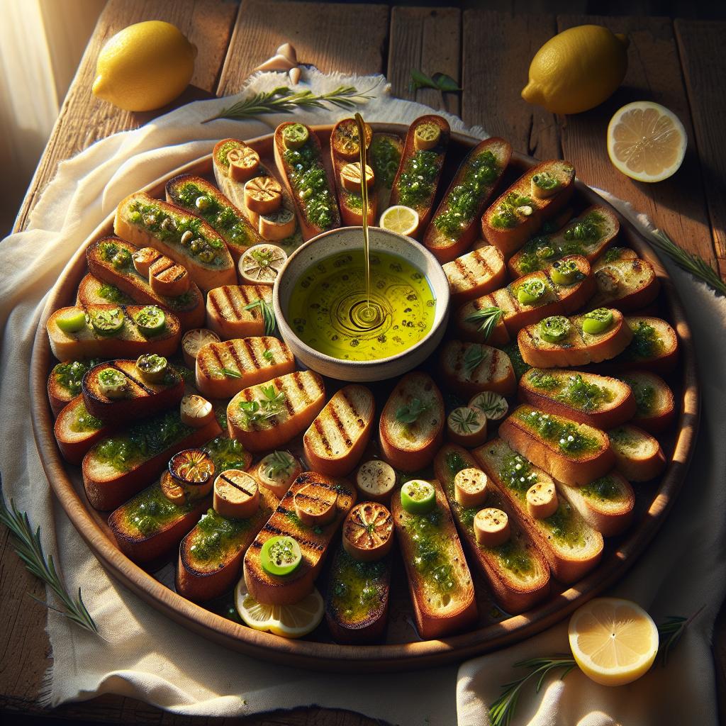 Crostinis mixtos con hierbas aromáticas