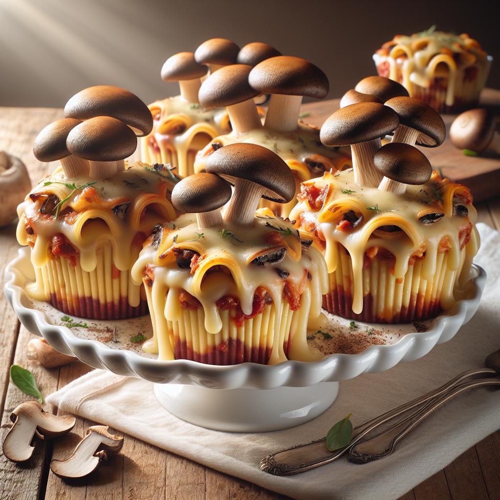 Cupcakes de lasaña con pioppini