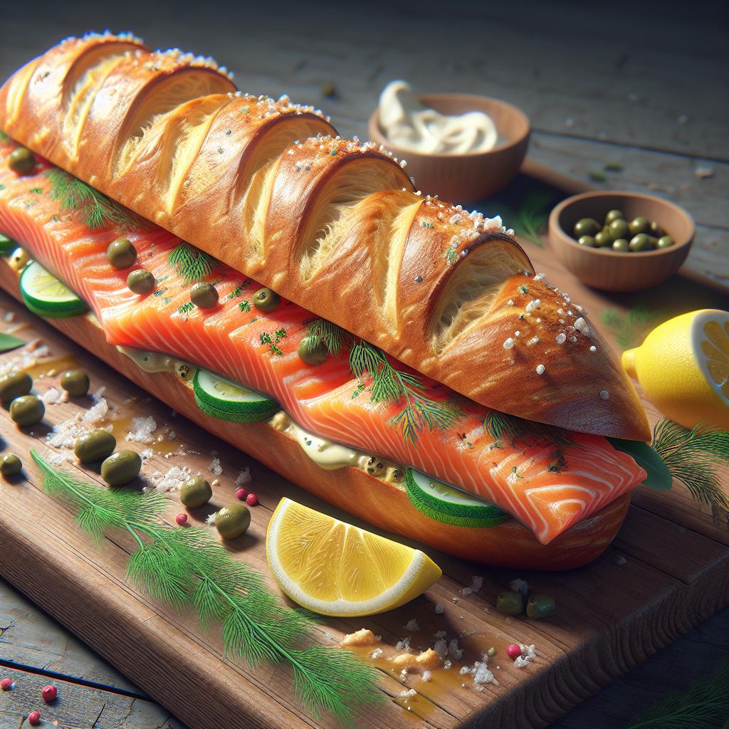 Demi baguette al salmón