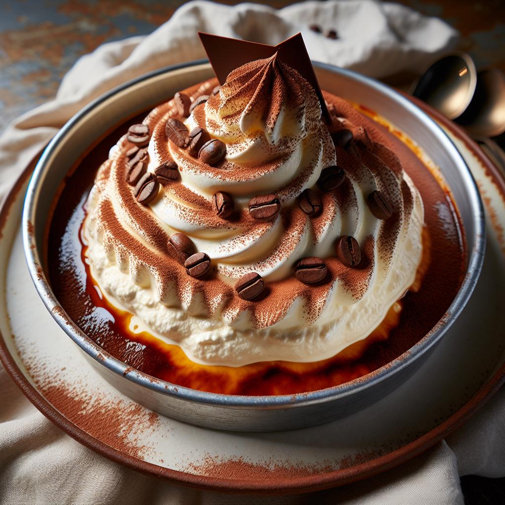 Postre de nata y ricotta al café
