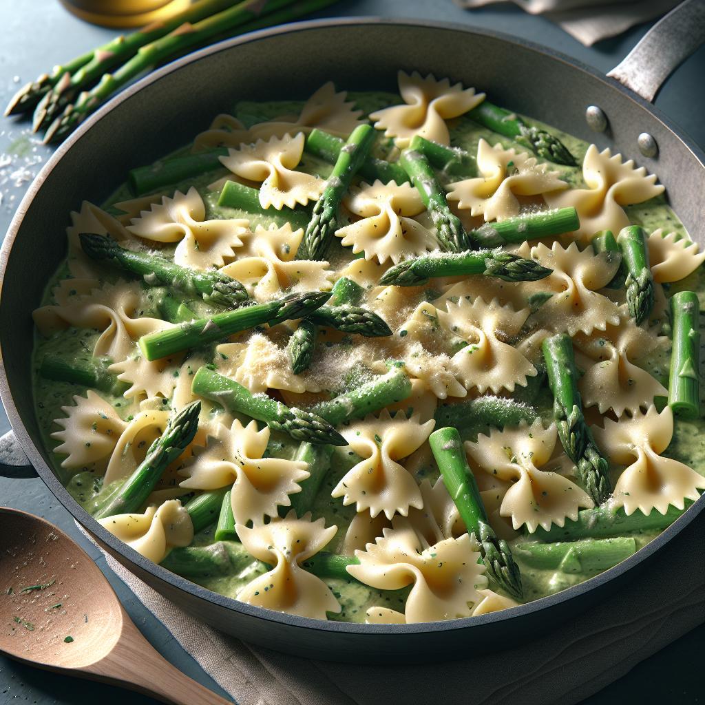 Farfalle a la crema de espárragos