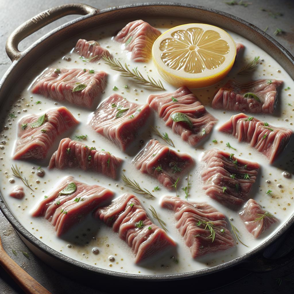 Lonchas de ternera a la leche