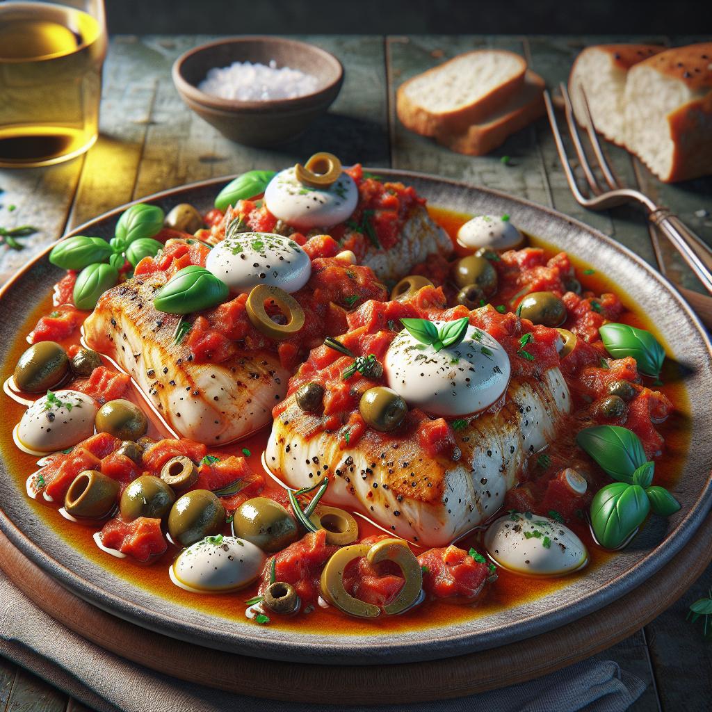 Filetes de gallinela a la pizzaiola