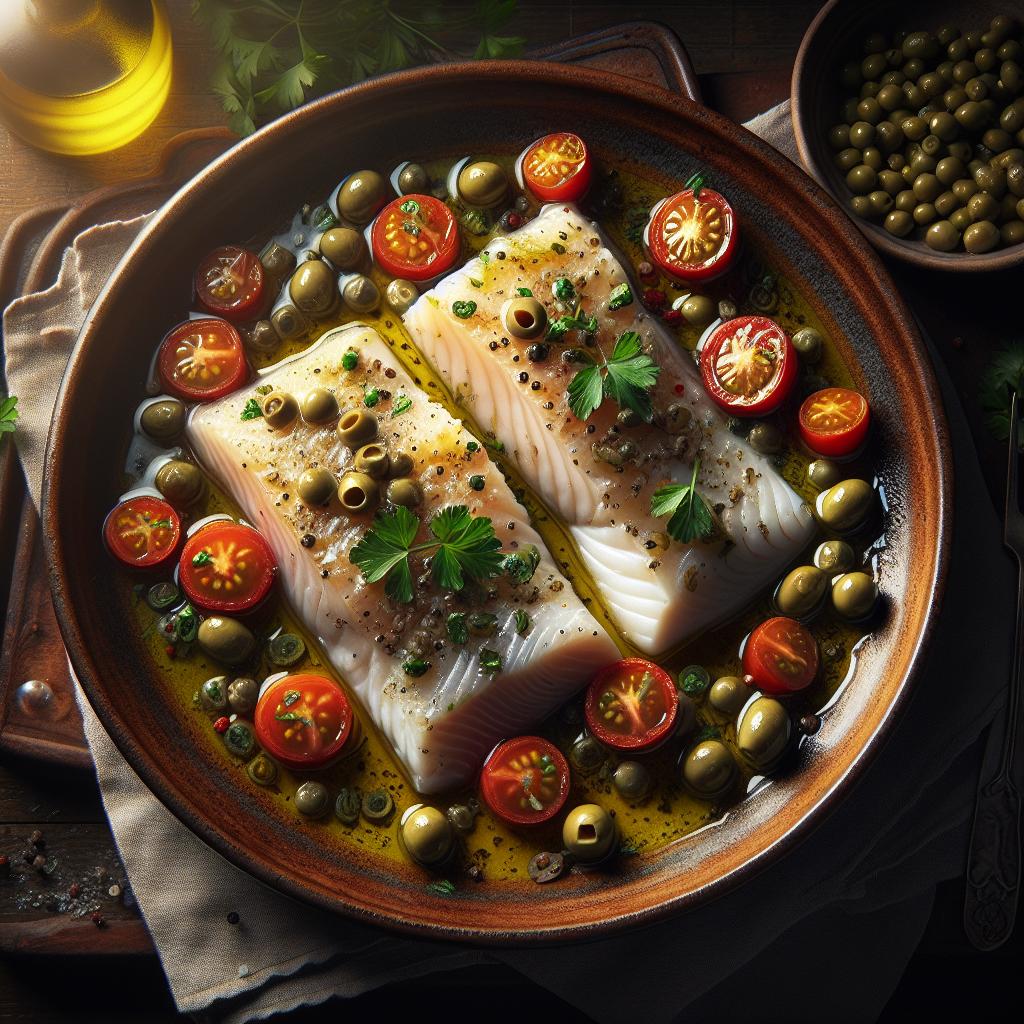 Filetes de merluza a la siciliana