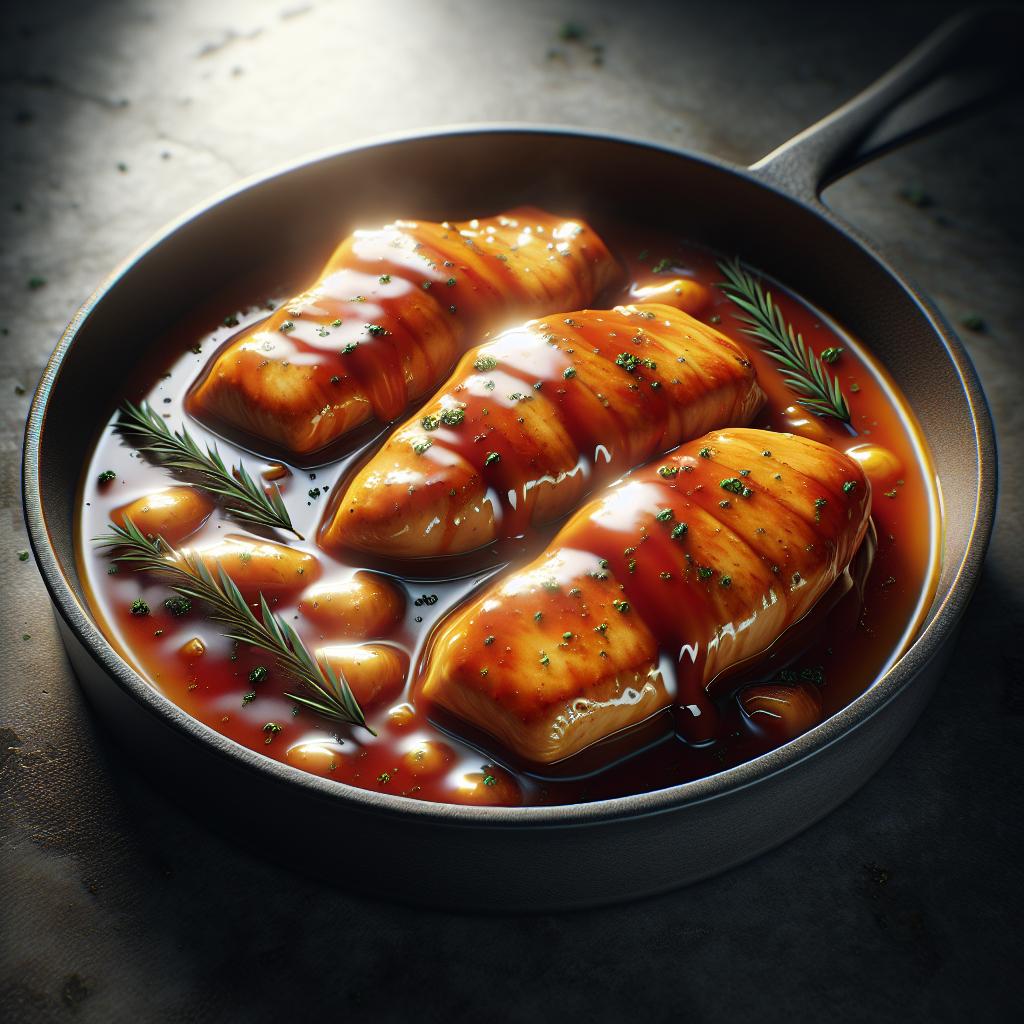 Filetes de pechuga de pollo al agrodulce
