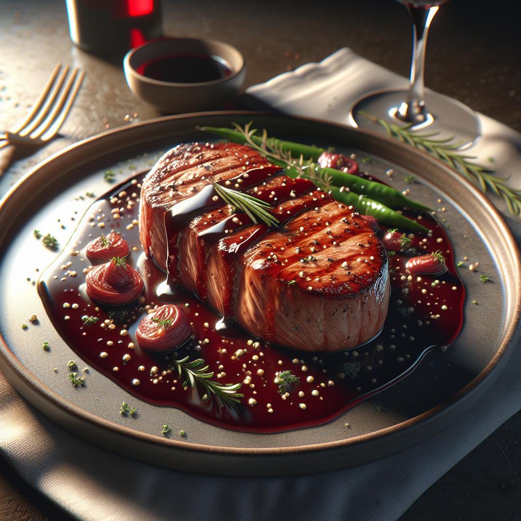 Filete de cerdo con salsa al vino
