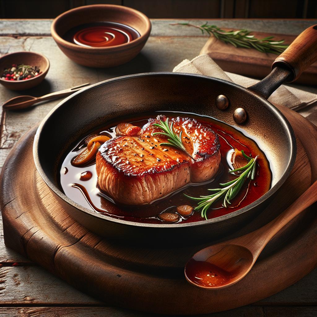 Filete de cerdo en sartén