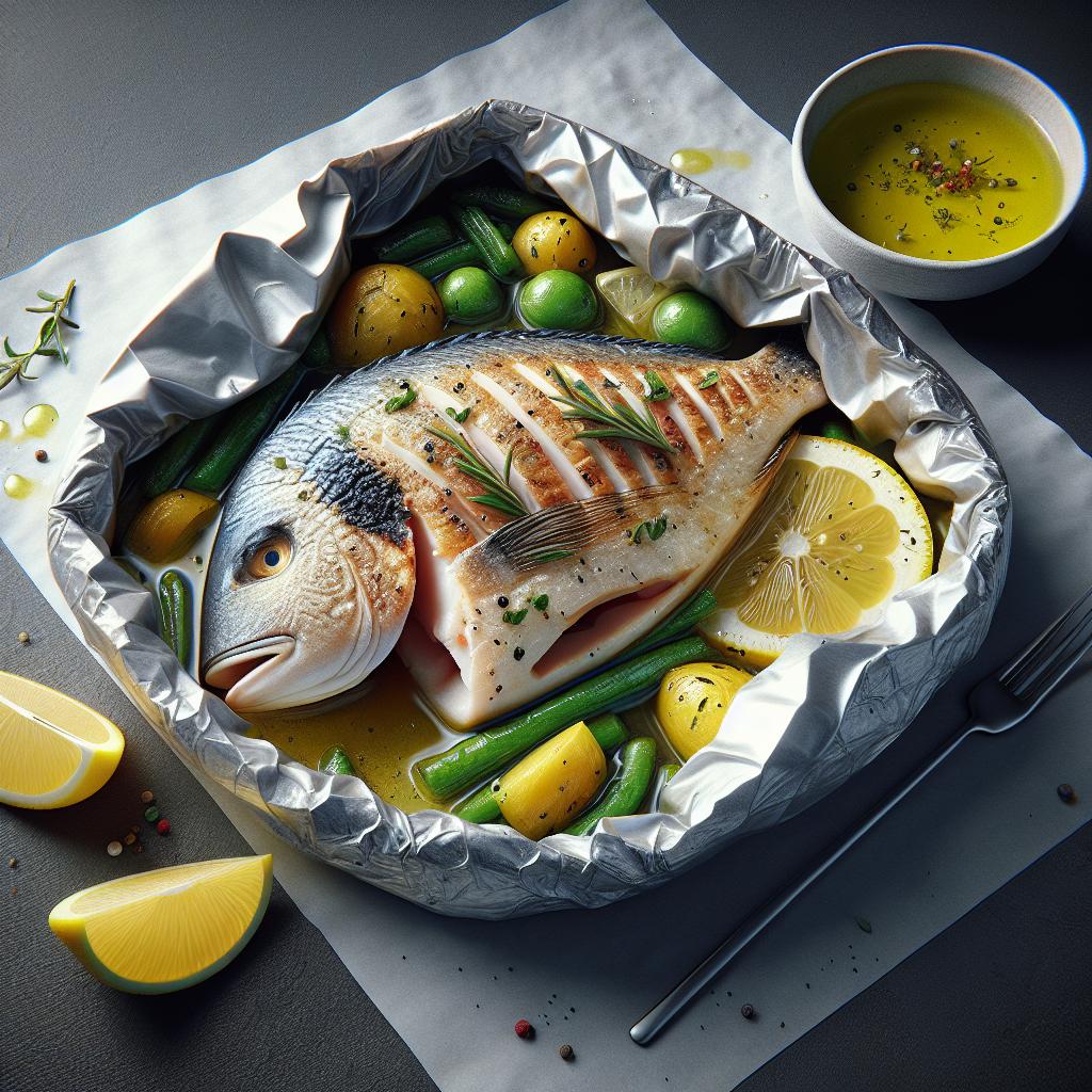 Filete de dorada al cartoccio