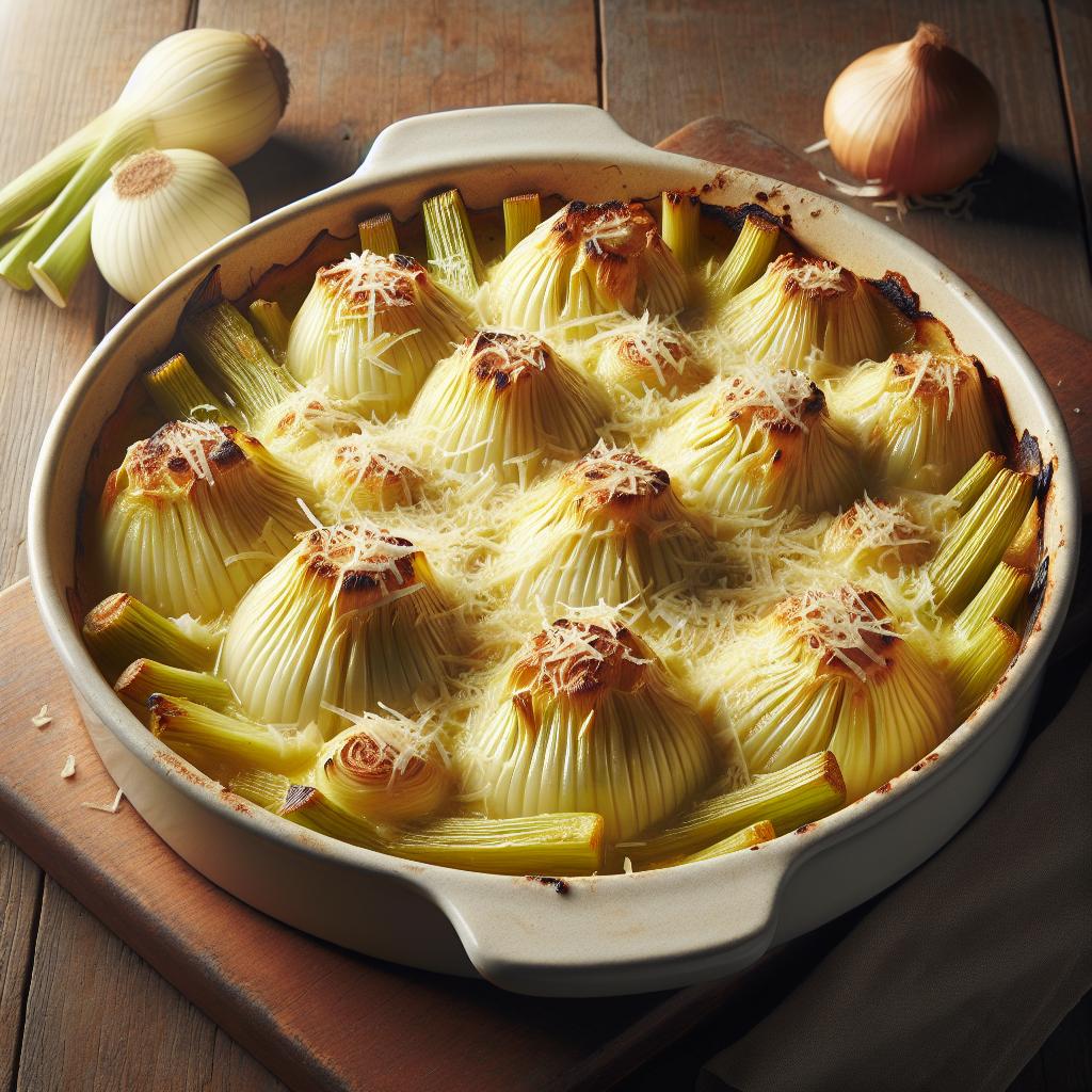 Hinojos gratinados al horno