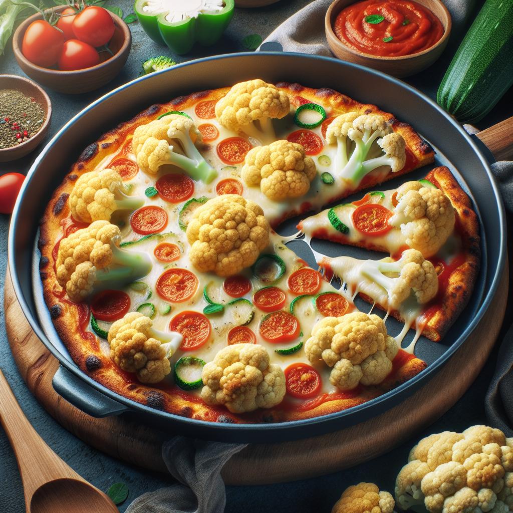 Falsa pizza de coliflor