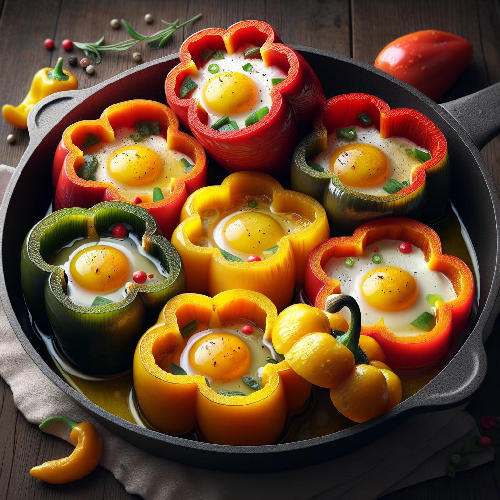 Flores de pimientos con huevos