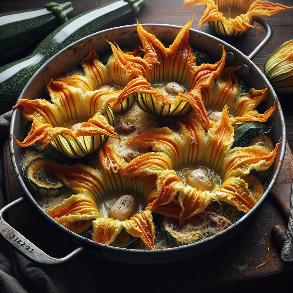 Flores de calabacín al horno