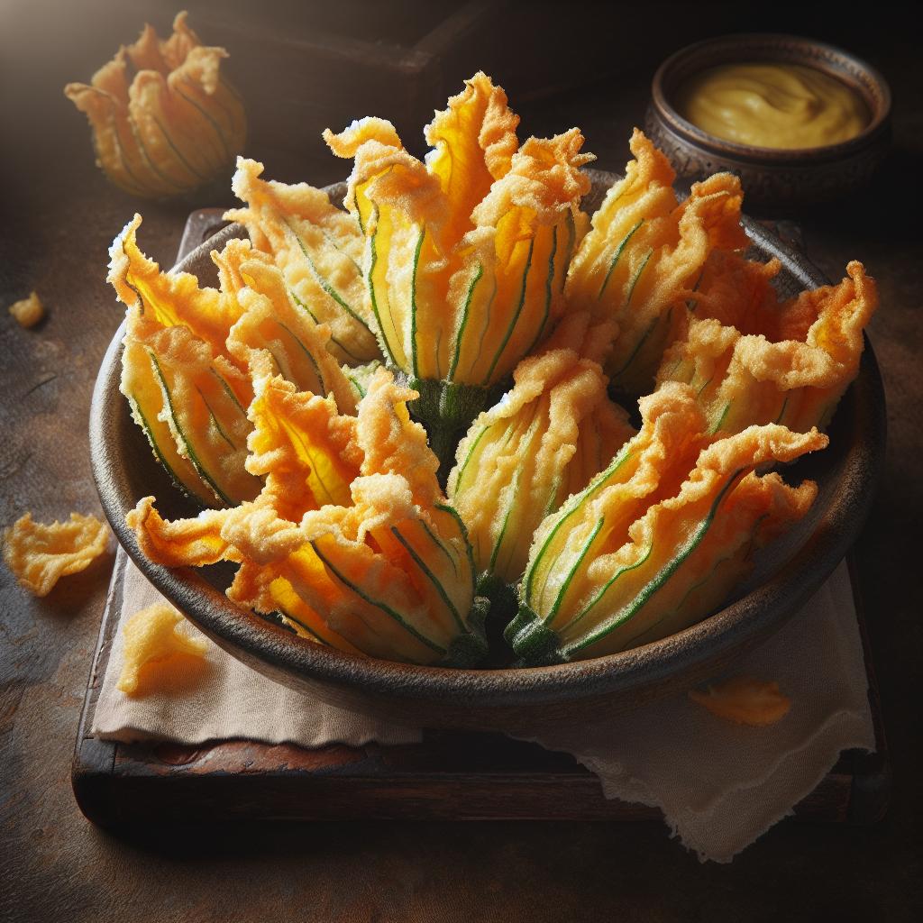 Flores de calabacín en tempura