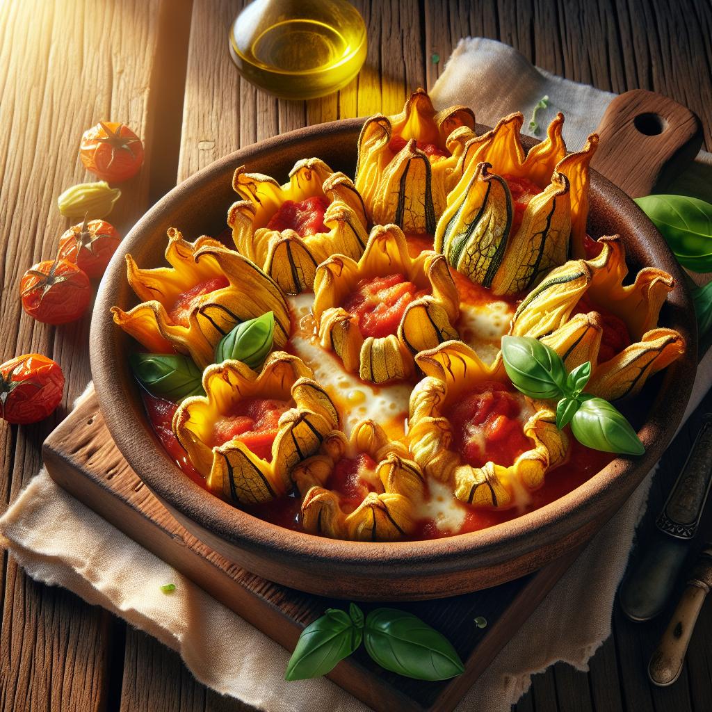Flores de calabacín rellenas