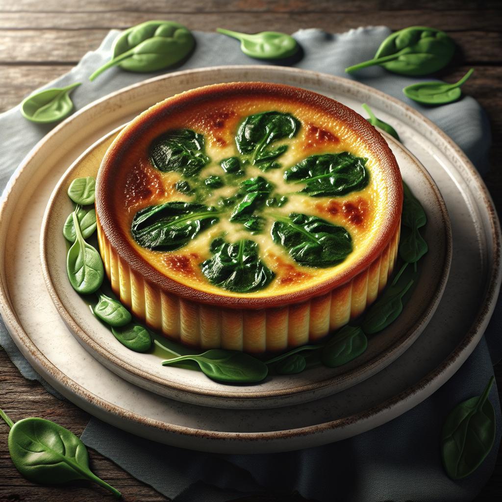 Flan de espinacas y taleggio