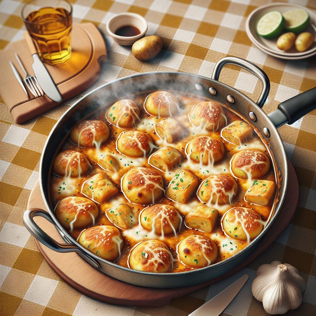 Focacitas de patatas filantes en sartén