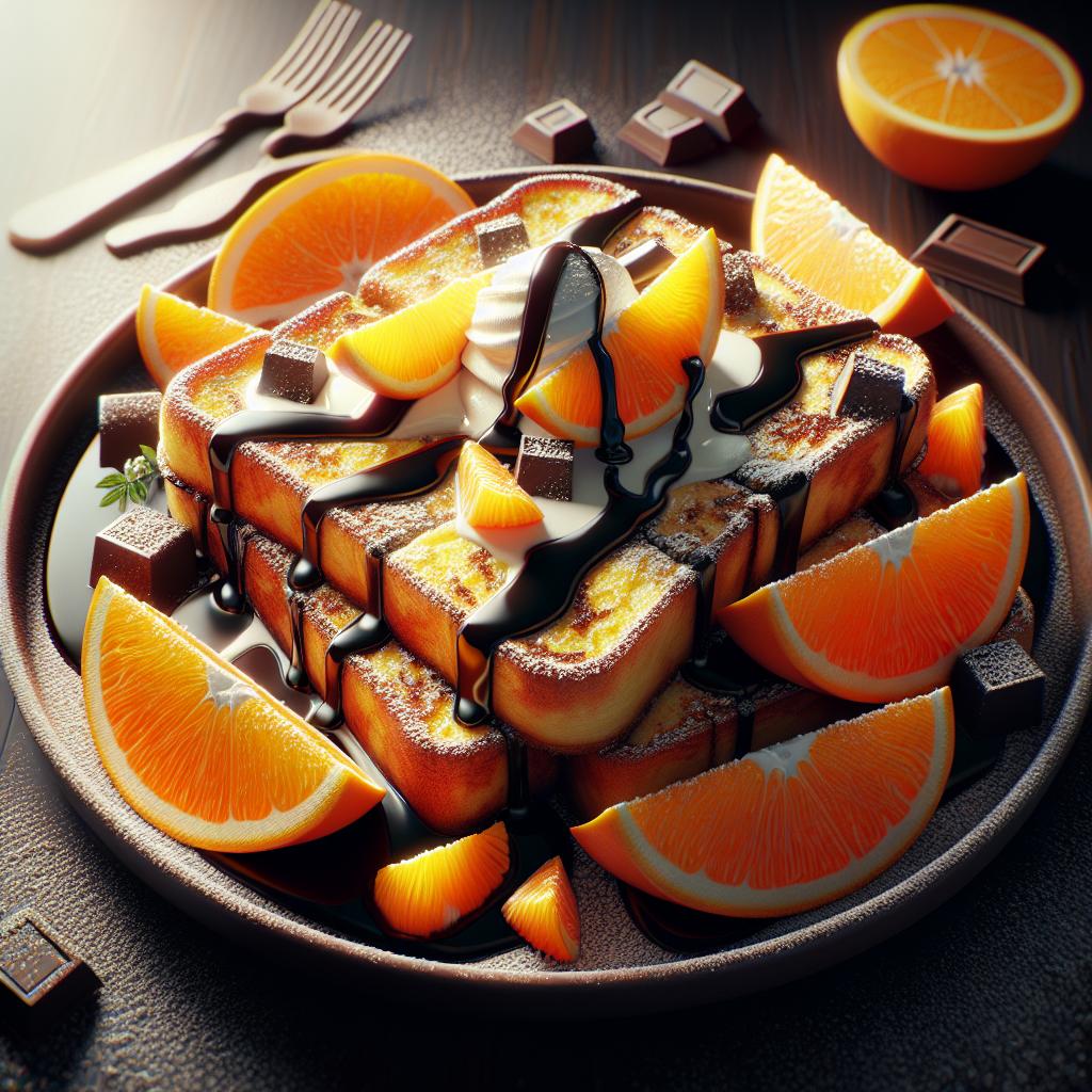 Tostadas francesas con ricotta, naranja y chocolate