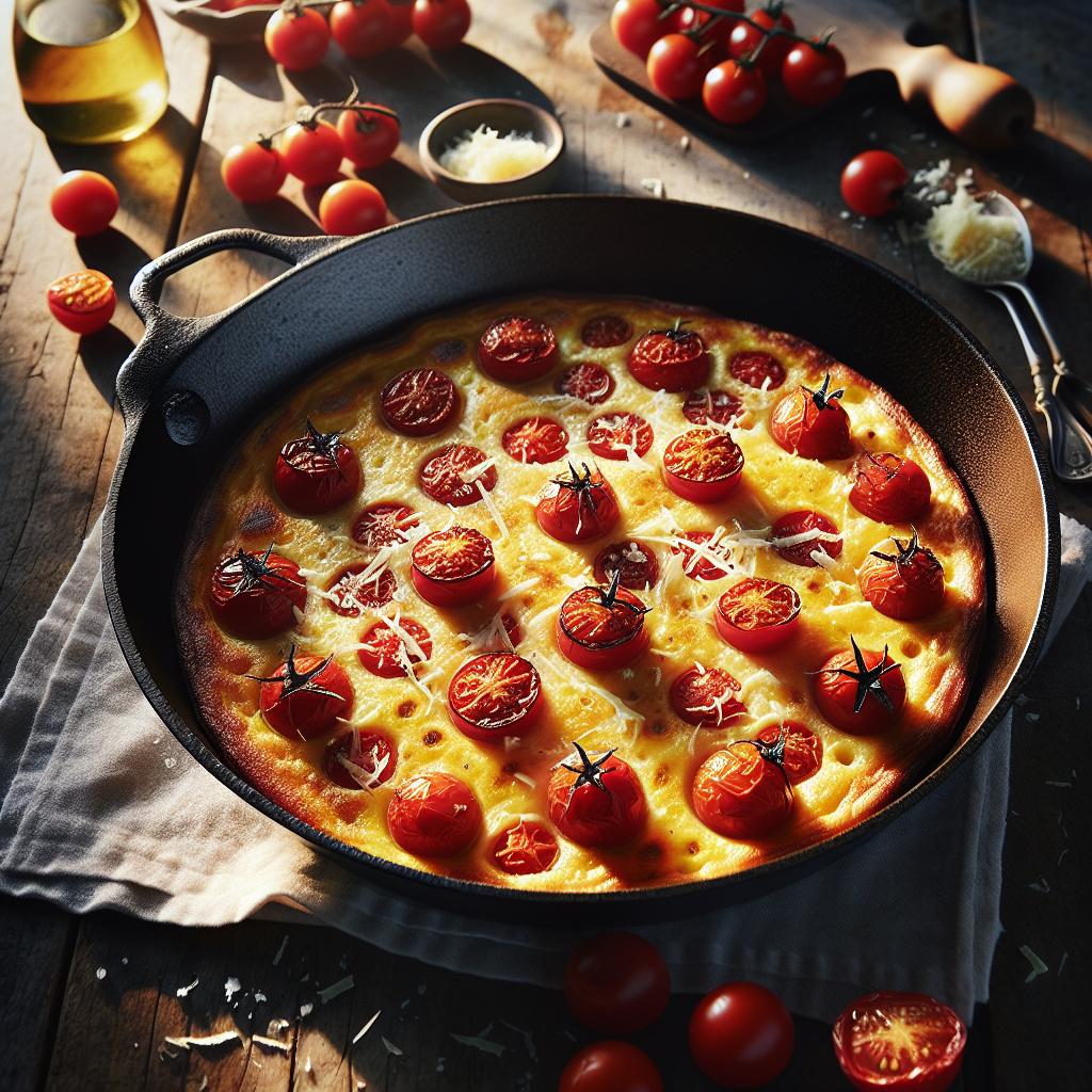 Frittata con tomates cherry y pecorino