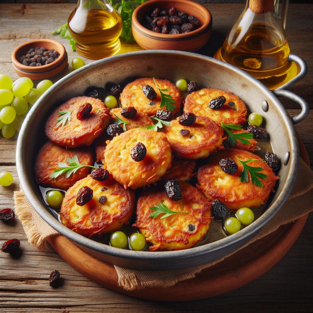 Buñuelos de bacalao con pasas