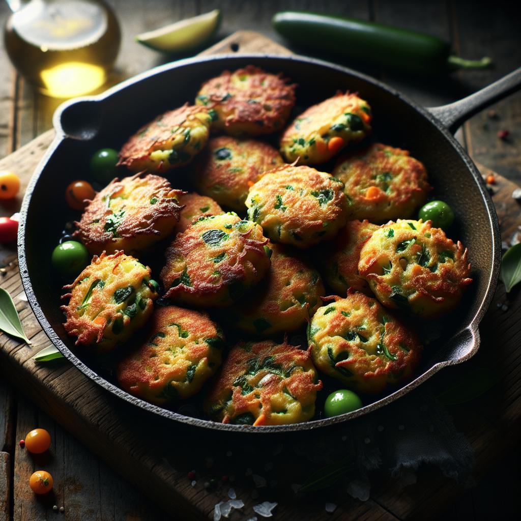 Tortillitas de verduras en sartén